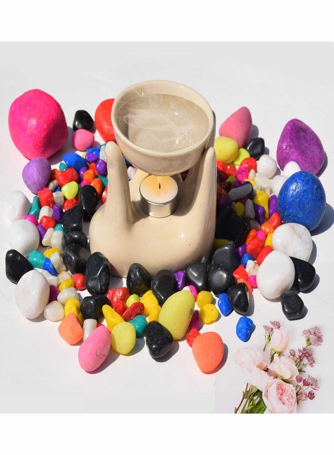 Pure Source India Decorative Medium Size Polished Marble Stone Pebbles for Plant Pots Vase Fillers Aquarium Home Decor Garden Decoration-Multicolor Mini Size (500gm) - Image 5